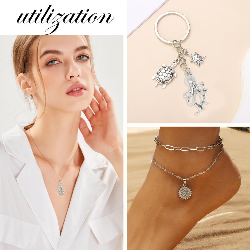 yueton Pack of 40 Assorted DIY Ocean Fish & Sea Creatures Charms Pendants for Making Bracelet and Necklace - Image 5